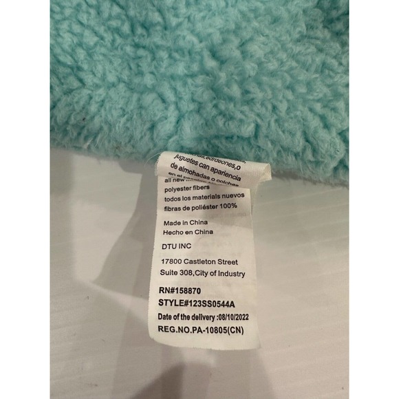 DTU Inc Bunny Rabbit Teal Blue Plush Toy Baby Lovey Security Blanket Soother - Picture 7 of 8